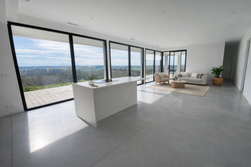 vue intérieure séjour cuisine