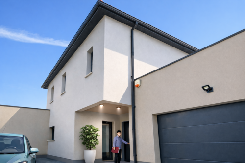 Entrée moderne d'une maison contemporaine