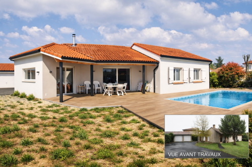 Maison extension et rénovée avec piscine